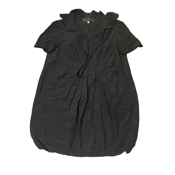 Poustovit silk top dress black mini collar womens size 6‎ - Picture 1 of 6